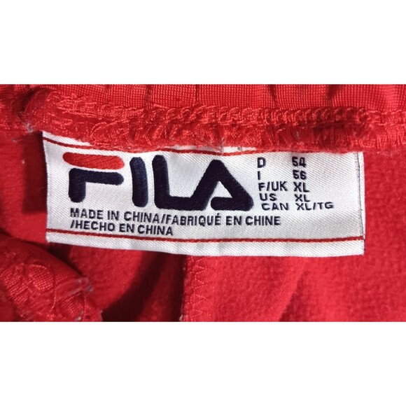 FILA Joggers Mn XL Ush Tape Pant Red Athletic Streetwear Hip Hop Pockets Comfort - Picture 10 of 12